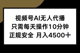 （15401期）视频号AI无人代播，只需每天操作10分钟，正规安全，月入4500 
