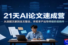 21天AI论文速成营：从选题文献到全文整合，手把手产出导师级阶段稿件