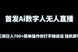 首发Ai数字人无人直播，实测日入700 无脑操作 你打字她说话挂机即可【揭秘】