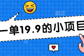 无本金一单19.9的小项目，小白可直接上手操作