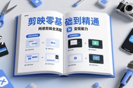 剪映零基础也能快速上手，从入门到精通掌握网感剪辑全流程，掌握能直接变现的剪辑能力