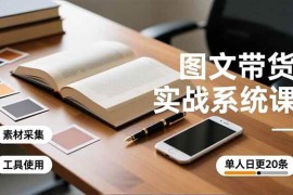 （16705期）图文带货实战系统课，工具使用、素材采集、防同质化，单人日更20条月入3w 