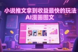 小说推文拿到收益最快的玩法，AI漫画图文