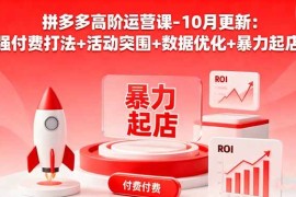 （16366期）拼多多高阶运营课-10月更新：强付费打法 活动突围 数据优化 暴力起店