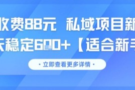 一单收费88元 私域项目新玩法 每天稳定6张 【适合新手】