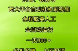 抖音视频号两大平台自动运行，全程脱离人工，自动获取收益，一天3张 ，多机多挣，上不封顶【揭秘】