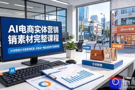 AI电商实体营销素材完整课程，AI创意短片完美复刻实景，实体店一键生成宣传引流短视频