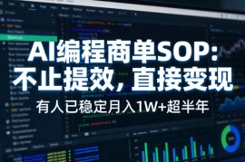 AI编程商单SOP，AI编程不能只给工作提效，还要直接变现，有人已经稳定月入1W 半年了