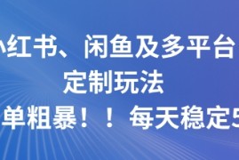 小红书、闲鱼及多平台定制玩法简单粗暴！每天稳定5张