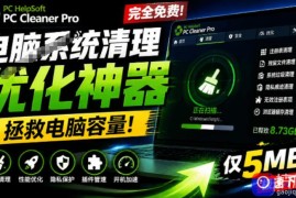 轻松吊打Win系统自带工具！电脑清理神器，拯救电脑容量，仅5MB，完全免费使用PC Cleaner Pro