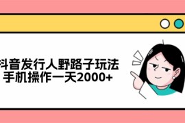 （12929期）抖音发行人野路子玩法，手机操作一天2000 