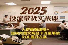 2025投流带货实战课：人群画像建模 短视频图文商品卡流量爆破ROI提升方案