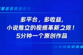 多平台，多收益，小说推文的视频革新之旅！5分钟一个原创作品