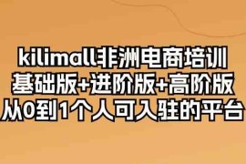 kilimall非洲电商培训，基础版 进阶版 高阶版 从0-1个人可入驻的平台（12节）