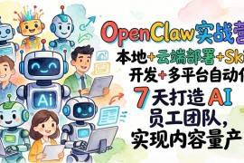（17673期）OpenClaw实战营-更新：本地 云端部署 Skill开发 多平台自动化，7天打造AI员工团队 实现内容量产