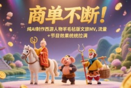 商单不断！纯AI制作西游人物羊毛毡版文旅MV，流量 节目效果统统拉满