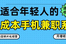 零成本手机兼职系列，长期稳定碎片化经营，月增收3000 