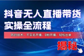 （13001期）在线赚钱新途径：如何用抖音无人直播实现财务自由，全套实操流程，含…