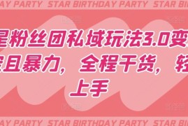 明星粉丝团私域玩法3.0变现稳定且暴力，全程干货，轻松上手【揭秘】