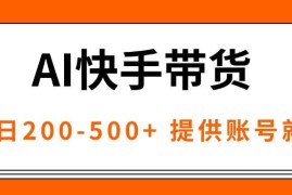（16077期）AI黑科技快手带货，提供账号就行，独家AB技术，单日200-500 