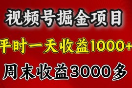 一天收益1000  视频号掘金，周末收益会更高些
