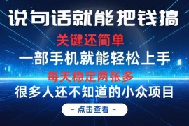 说句话就能把钱搞，每天轻松两张多，关键操作还简单，第一天入手，次日见收益