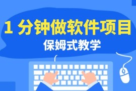 1 分钟做软件项目。有人靠这个已经赚 10W。保姆式教学，外面收费 3980