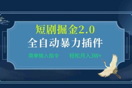 （9784期）项目标题:全自动插件！短剧掘金2.0，简单输入指令，月入3W 