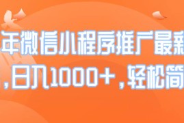 （14032期）25年微信小程序推广最新玩法，日入1000 ，轻松简单