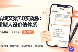 私域文案实战课7.0：重塑人设价值体系｜-告别硬广推销×走心内容×自我价值塑造，实现被动成交
