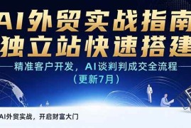 （15493期）AI 外贸实战指南：独立站快速搭建,精准客户开发,AI谈判成交全流程(更新…