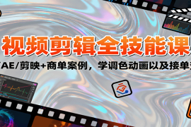 2025视频剪辑全技能课：PR/AE/剪映 商单案例，学调色动画以及接单变现