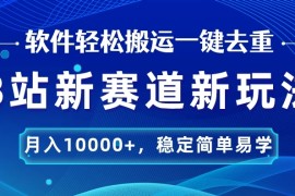 B站新赛道新玩法，软件轻松搬运一键去重，月入10000 ，稳定简单易学