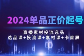 （10297期）2024单品正价起号，直播素材投流选品：选品课 投流课 素材课 卡首屏/100节