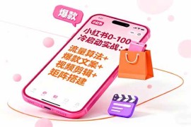 （16298期）小红书0-100冷启动实战：流量算法 爆款选品 爆款文案 视频剪辑 矩阵搭建
