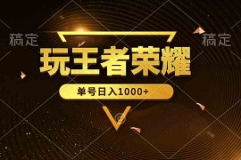 （10021期）绝对蓝海，玩王者荣耀赚钱，单账号日入1000 ，全民项目