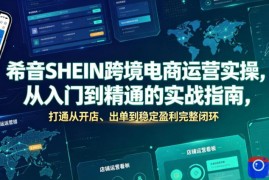 希音SHEIN跨境电商运营实操，从入门到精通的实战指南，打通从开店、出单到稳定盈利完整闭环