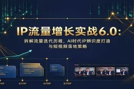 IP流量增长实战6.0：拆解流量迭代历程，AI时代IP辨识度打造与短视频落地策略
