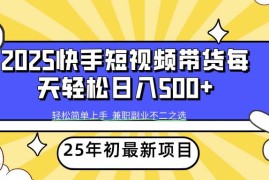 （14159期）2025年初新项目快手短视频带货轻松日入500 
