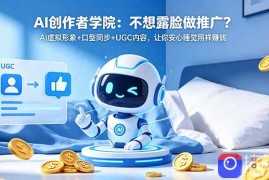 AI创作者学院：不想露脸做推广？AI虚拟形象 口型同步 UGC内容，让你安心睡觉照样赚钱