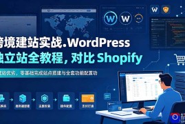 跨境建站实战：WordPress 独立站全教程，对比 Shopify 建站优劣，零基础完成站点搭建与全套功能配置
