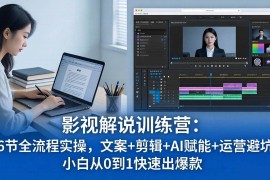 （18053期）影视解说特训营：46节全流程实操，文案 剪辑 AI赋能 运营避坑，小白从0到1快速出爆款