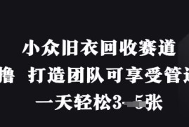 小众旧衣回收赛道，纯零撸 打造团队可享受管道收益，一天轻松3张
