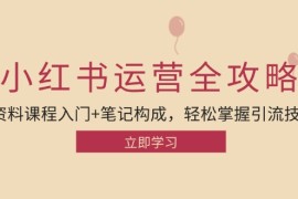 （12928期）小红书运营引流全攻略：资料课程入门 笔记构成，轻松掌握引流技巧