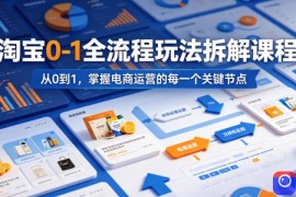 淘宝0-1全流程玩法拆解课程，从0到1，掌握电商运营的每一个关键节点