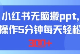 小红书无脑搬ppt，操作5分钟每天轻松3张