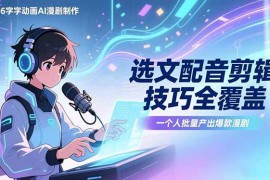 （17477期）2026字字动画AI漫剧制作-1期，选文配音剪辑技巧全覆盖，一个人就能批量产出爆款漫剧