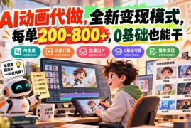AI动画代做，全新变现模式，每单200-800 ，0基础也能干【揭秘】