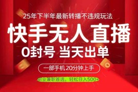 （16278期）当天见收益，一部手机日入500 ，最新无人直播不违规玩法