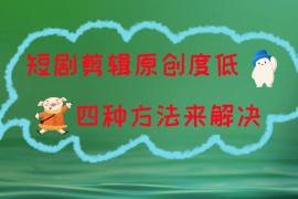 短剧剪辑原创度低，四种方式来解决，去重至关重要